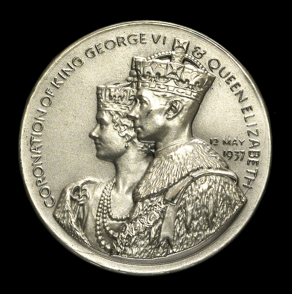 Detail of Medal commemorating the Coronation of George VI, 1937; obverse by Spink & Son Ltd.