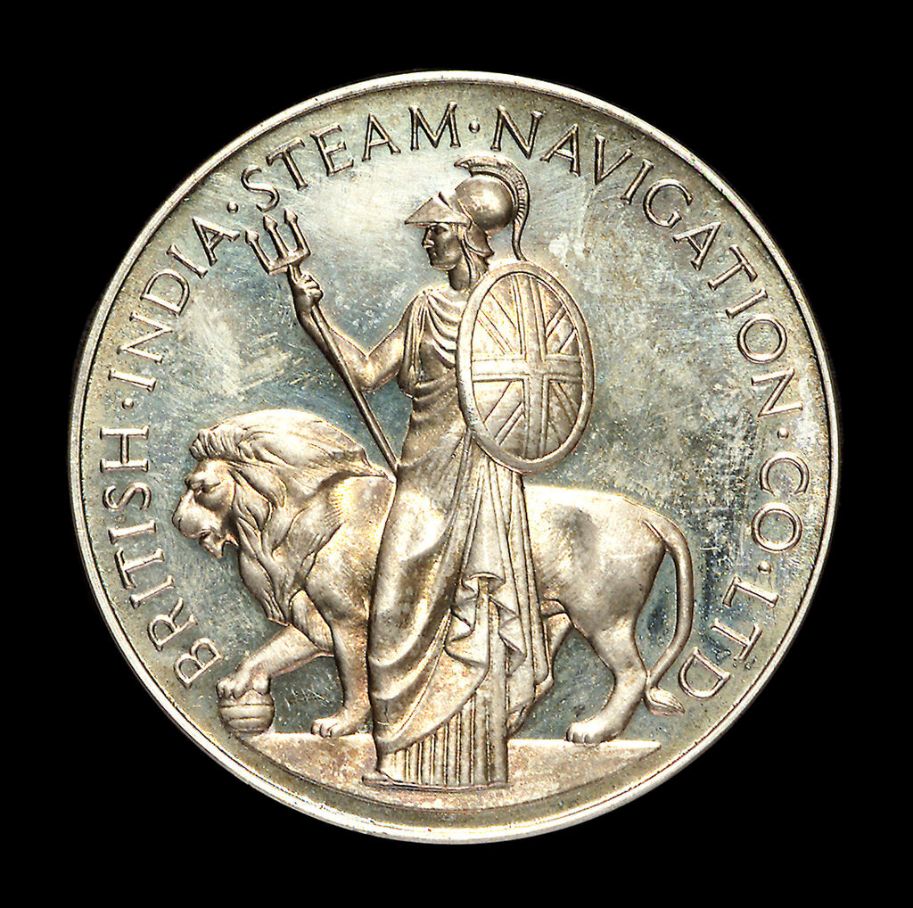 Detail of Medal commemorating the centenary of the British India Steam Navigation Company, 1956; obverse by J.R. Pinches