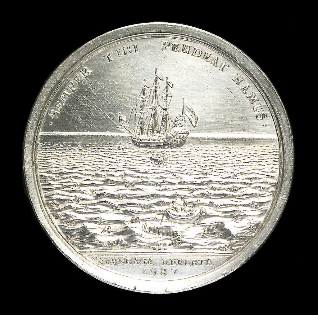 Detail of Medal commemorating the Spanish wreck recovered, 1687; reverse by George Bower