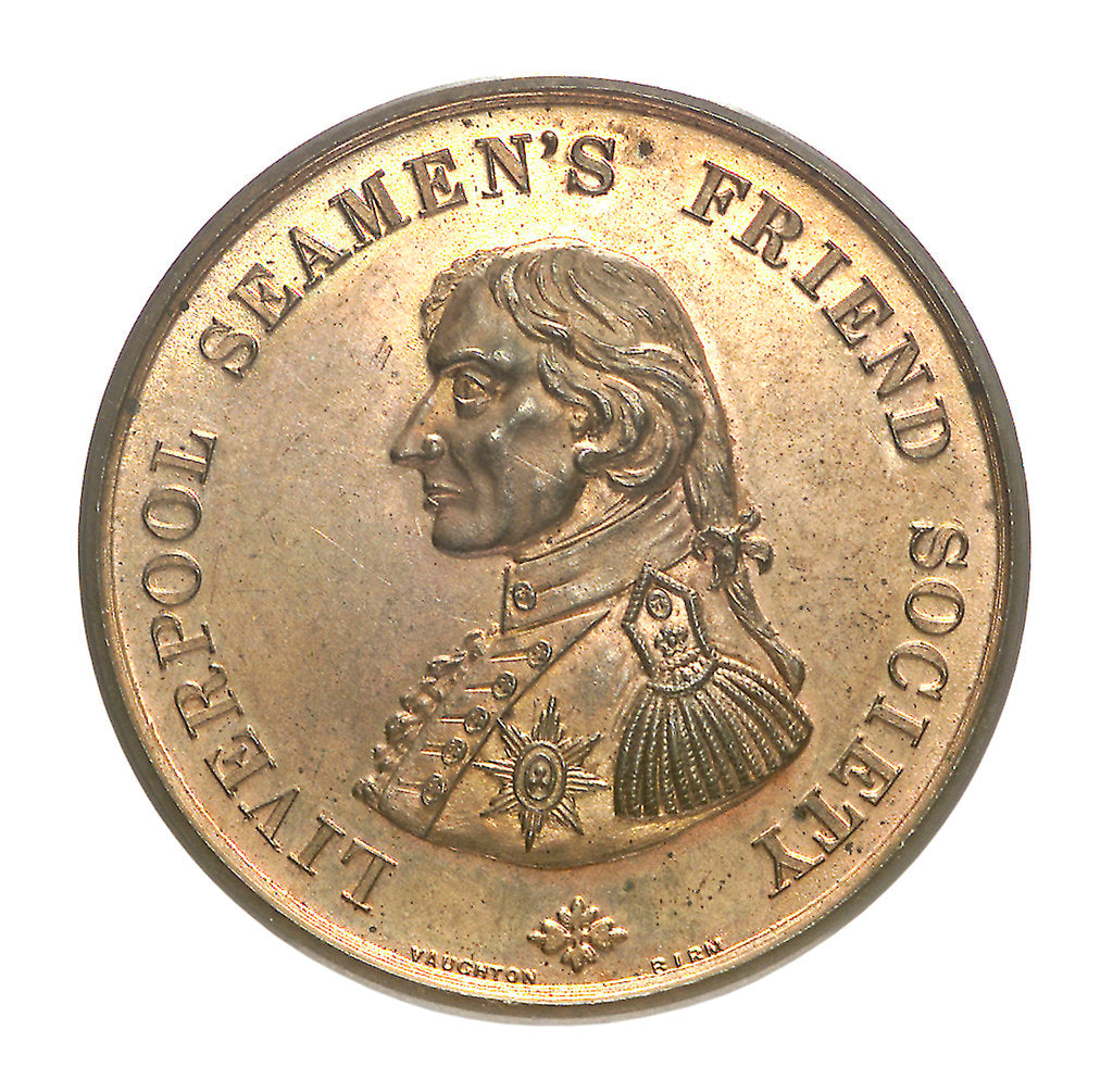Detail of Medal commemorating the Liverpool Seamen's Friend Society; obverse by P. Vaughton & Sons