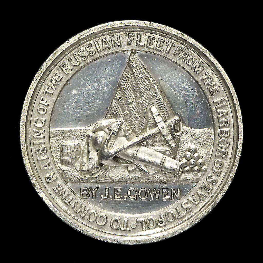 Detail of Medal commemorating the salvage of the Russian Fleet 1857-1860; obverse by W.J. Taylor