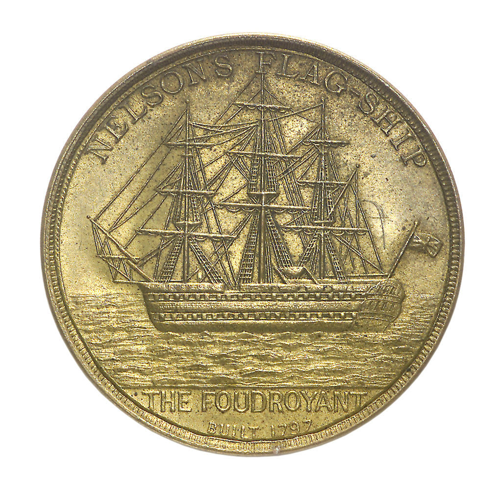 Detail of Medal commemorating wreck of HMS 'Foudroyant', 1897; reverse by unknown