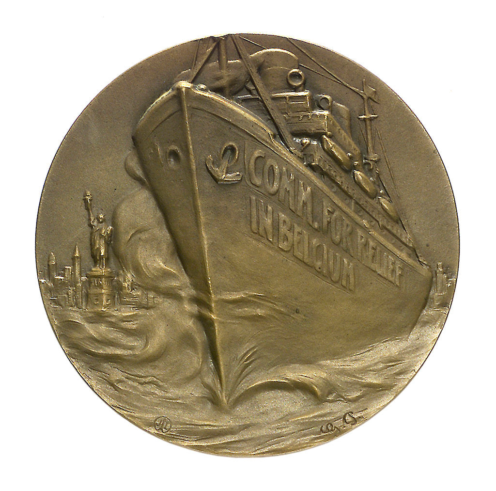 Detail of Medal commemorating relief in Belgium; reverse by G. Petit