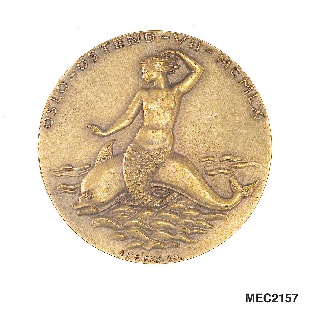 Detail of Medal commemorating the Oslo - Ostend Race, 1960 by A. Vriens