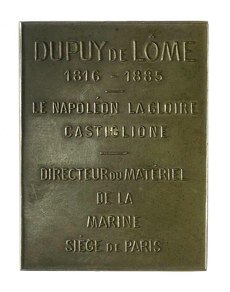 Detail of Medal commemorating naval architect Dupuy de Lôme (1816-85) by unknown