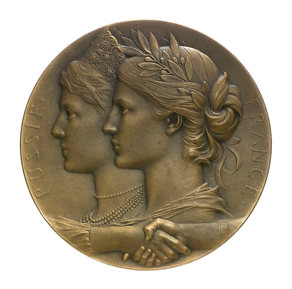Detail of Medal commemorating the visit of the Russian fleet to Toulon, 1893; obverse by J.C. Chaplain