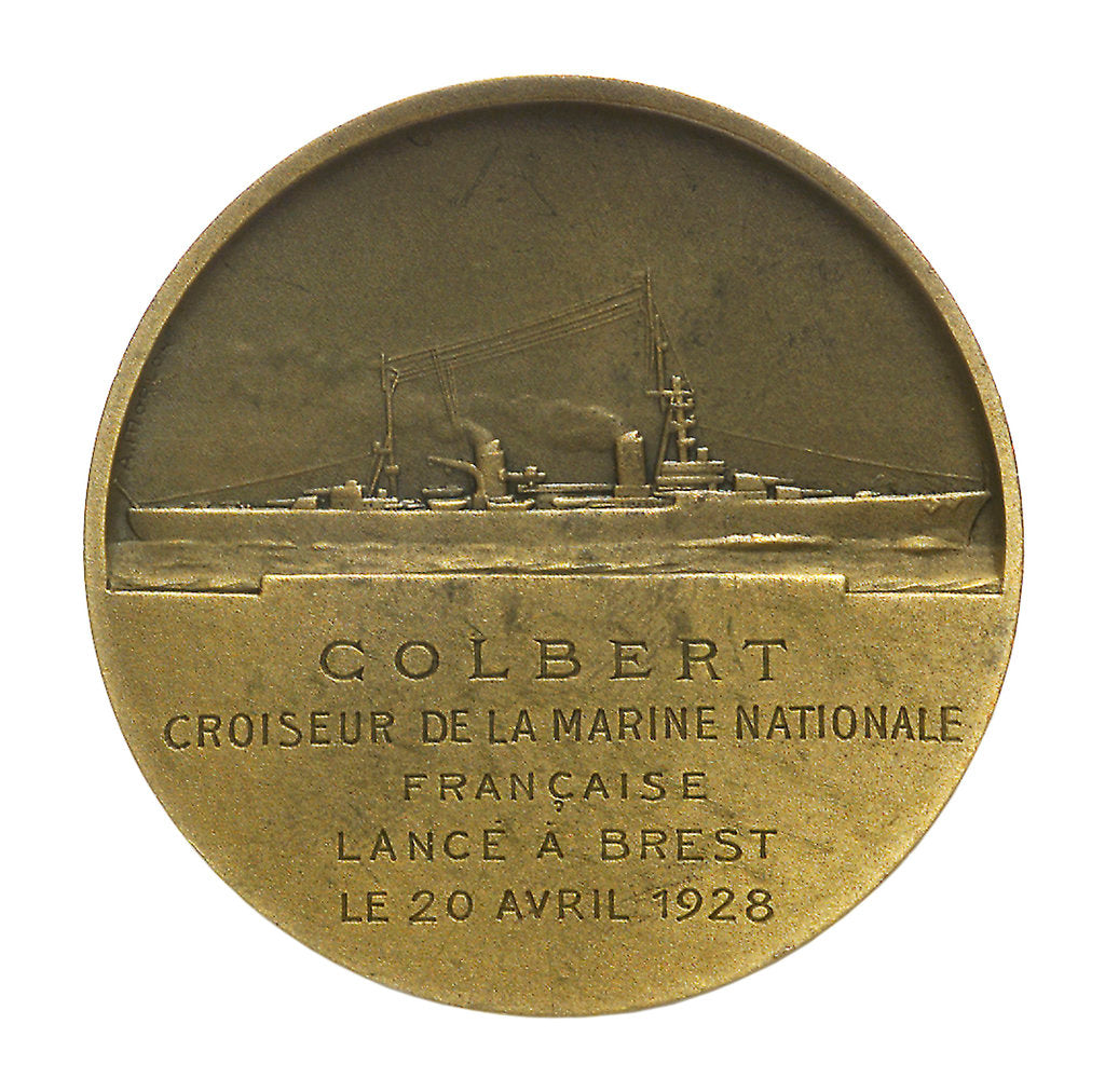 Detail of Medal commemorating the minister Jeane Baptiste Colbert (1619-1683) and the cruiser 'Colbert'; reverse by T. Bernard