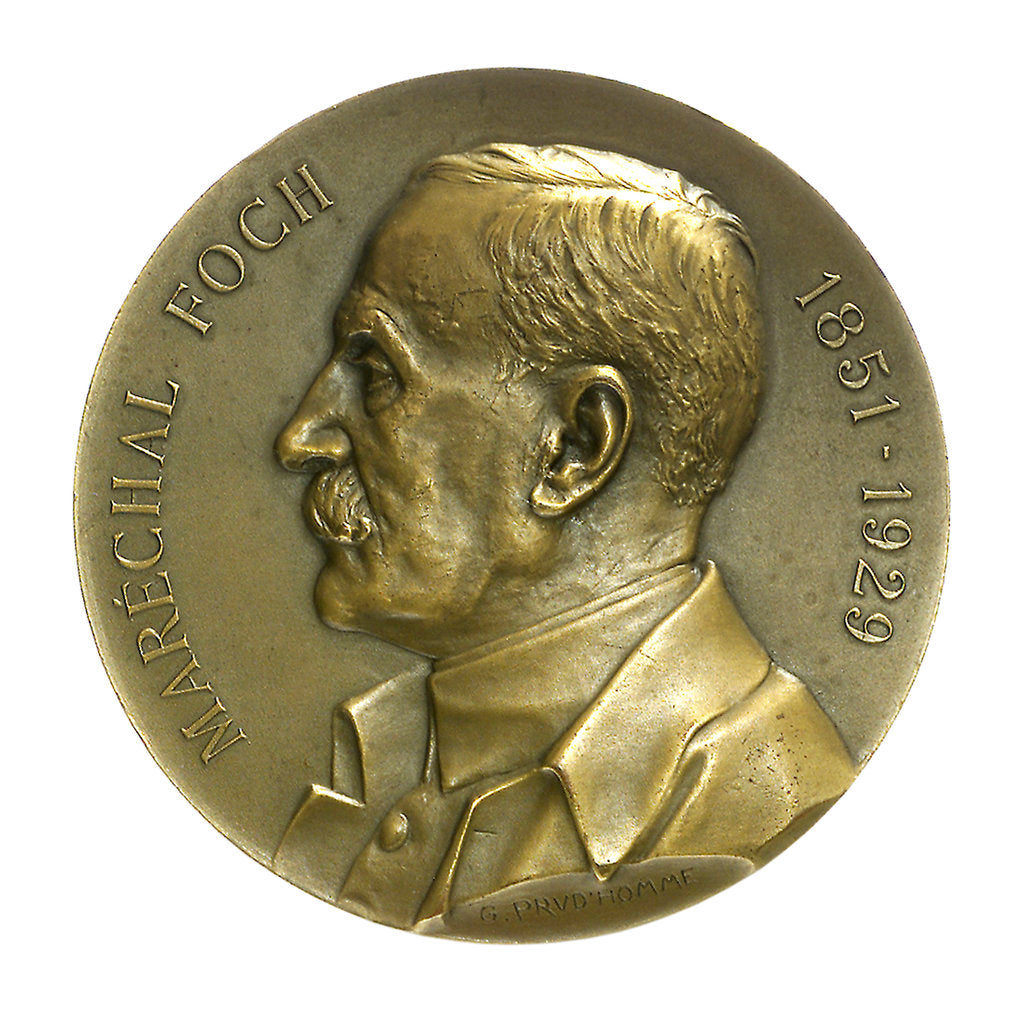 Detail of Medal commemorating Marshal Ferdinand Foch (1851-1929)  and the cruiser 'Foch'; obverse by Georges Henri Prud'homme