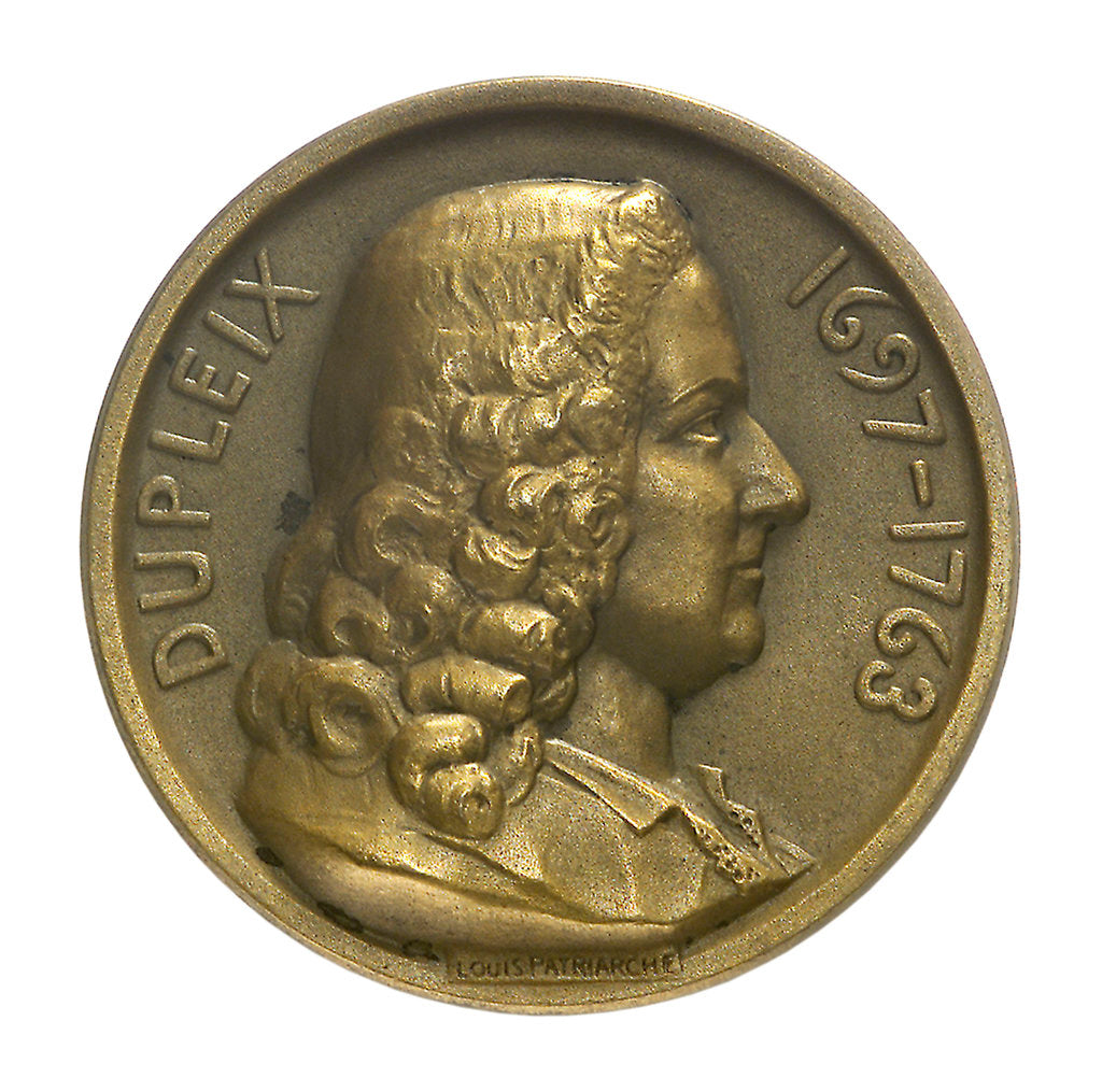 Detail of Medal commmemorating Governor Joseph Marquis Dupleix (1697-1763) and the cruiser 'Dupleix'; obverse by Louis Patriarche