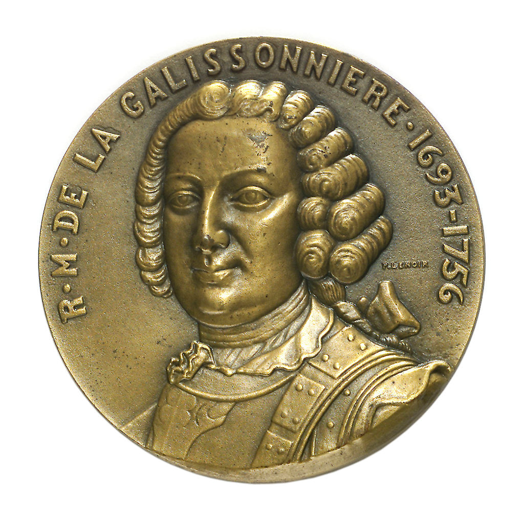 Detail of Medal commemorating Roland Michel Barrin, Marquis de la Galissoniere (1693-1756) and the cruiser 'Galissoni by P. Lenoir