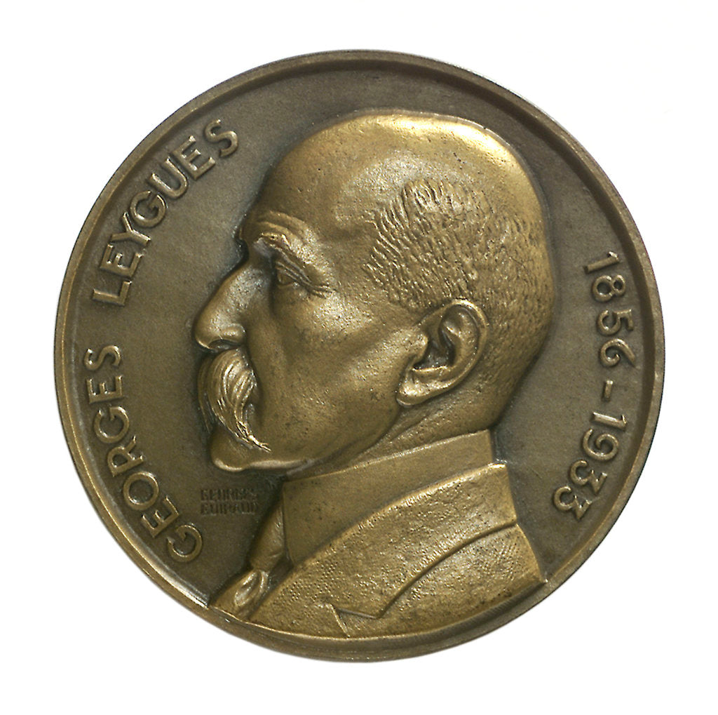 Detail of Medal commemorating Georges Leygues (1856-1933) and the cruiser 'Georges Leygues'; obverse by Georges Guiraud