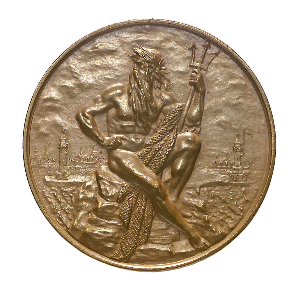 Detail of Medal commemorating the opening of the Keil canal, 1895; obverse by G. Loos