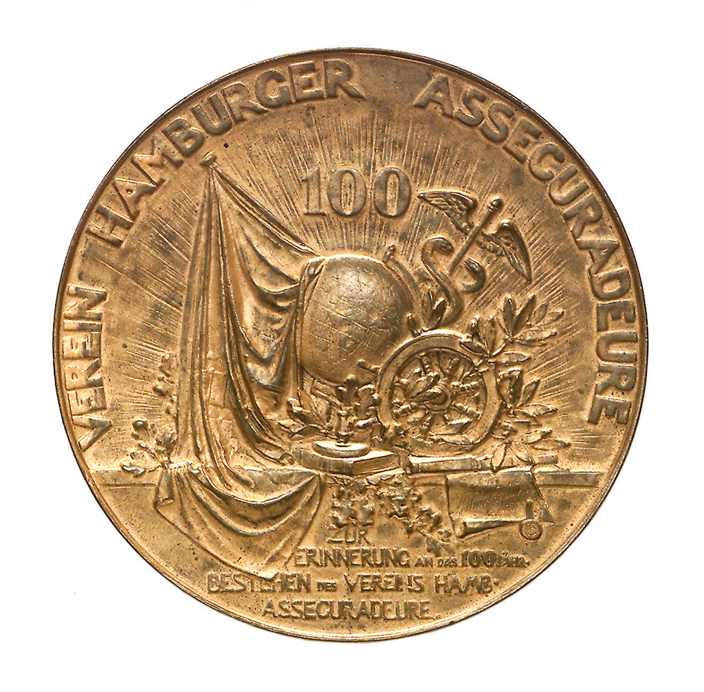 Detail of Medal commemorating the Hamburg society of underwriters; reverse by B. Kruse