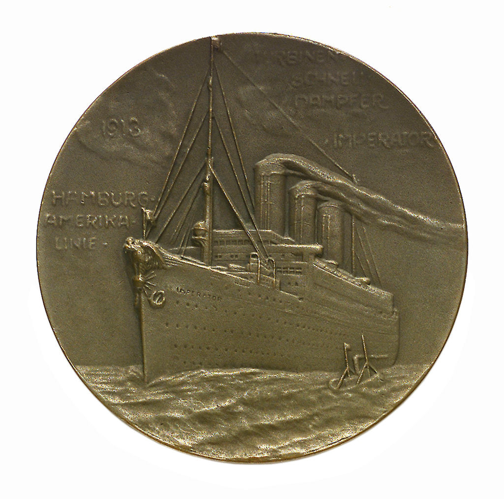 Detail of Medal commemorating SS 'Imperator', Hamburg American Line; reverse by C. K