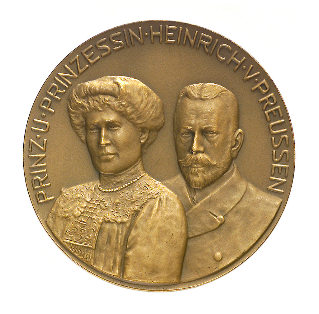 Detail of Medal commemorating Prince and Princess Henry of Prussia and the 'Cap Trafalgar'; obverse by M. Hansen