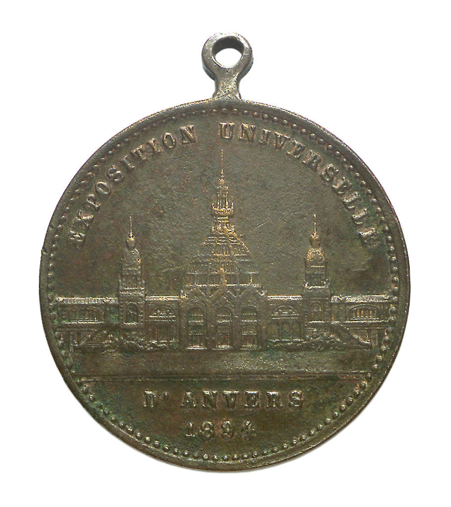 Detail of Medal commemorating the Universal Exhibition at Antwerp, 1894; obverse by unknown