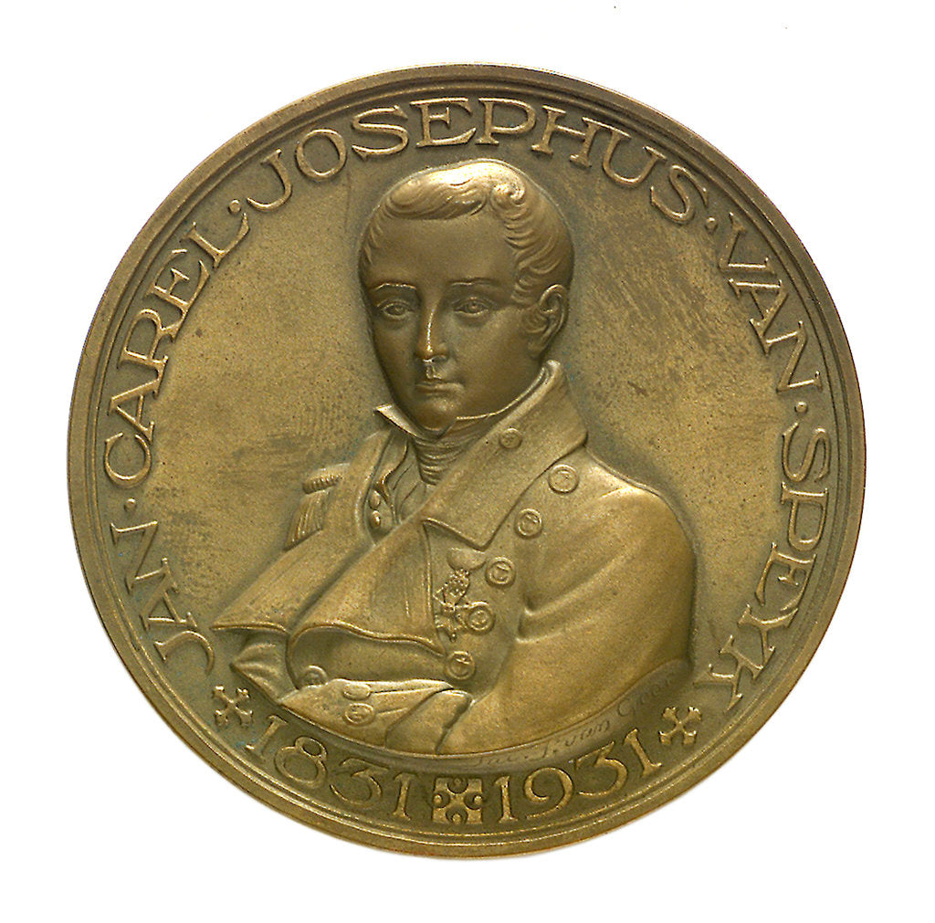 Detail of Medal commemorating Lieutenant Jan Carel Josephus van Speyk (1803-1831); obverse by J.J. van der Goor