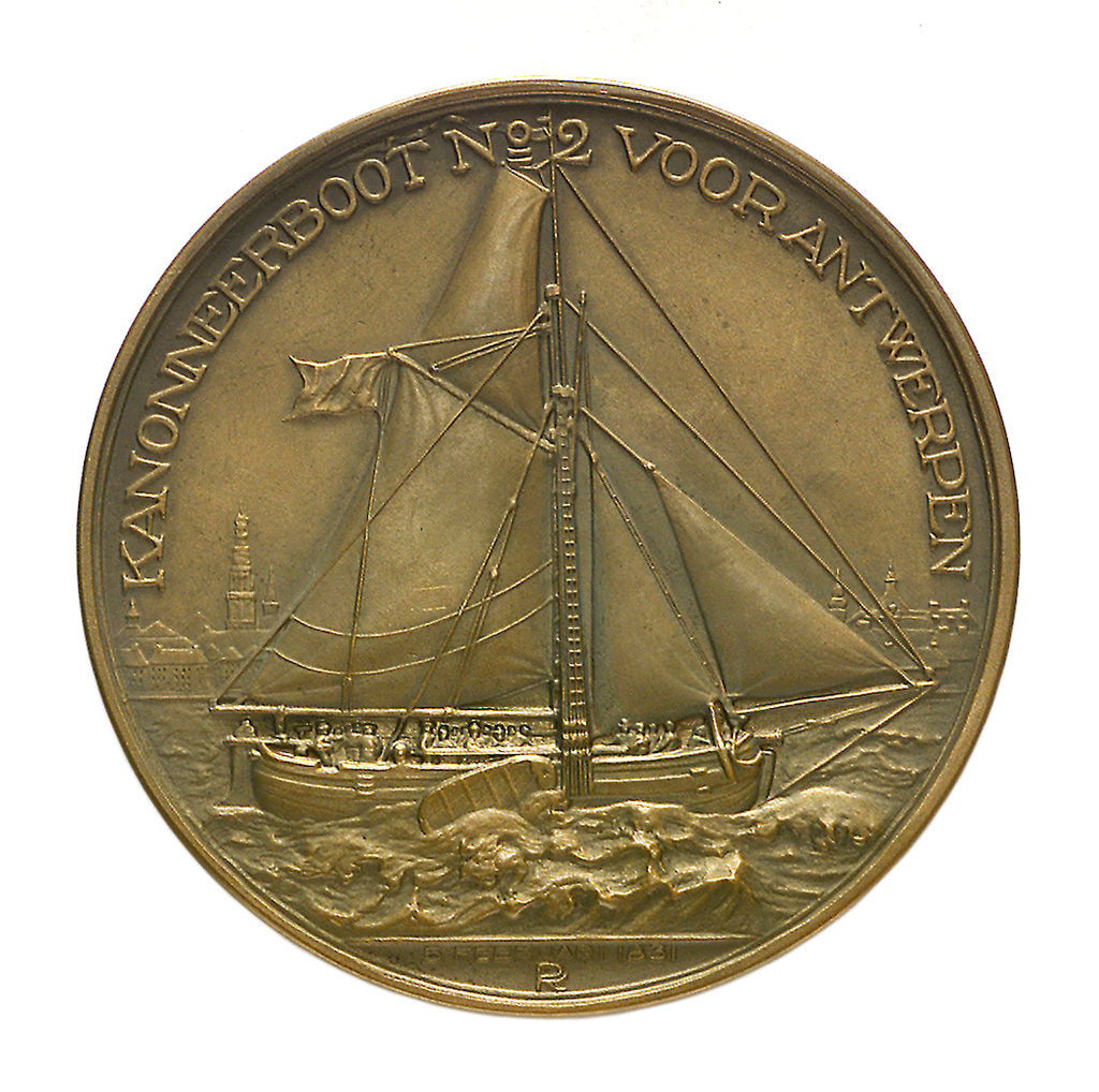 Detail of Medal commemorating Lieutenant Jan Carel Josephus van Speyk (1803-1831); reverse by J.J. van der Goor