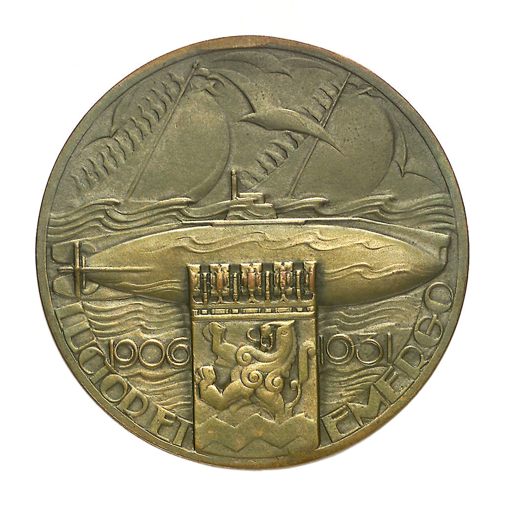 Detail of Medal commemorating the 25th anniversary of the Dutch submarine service; reverse by unknown
