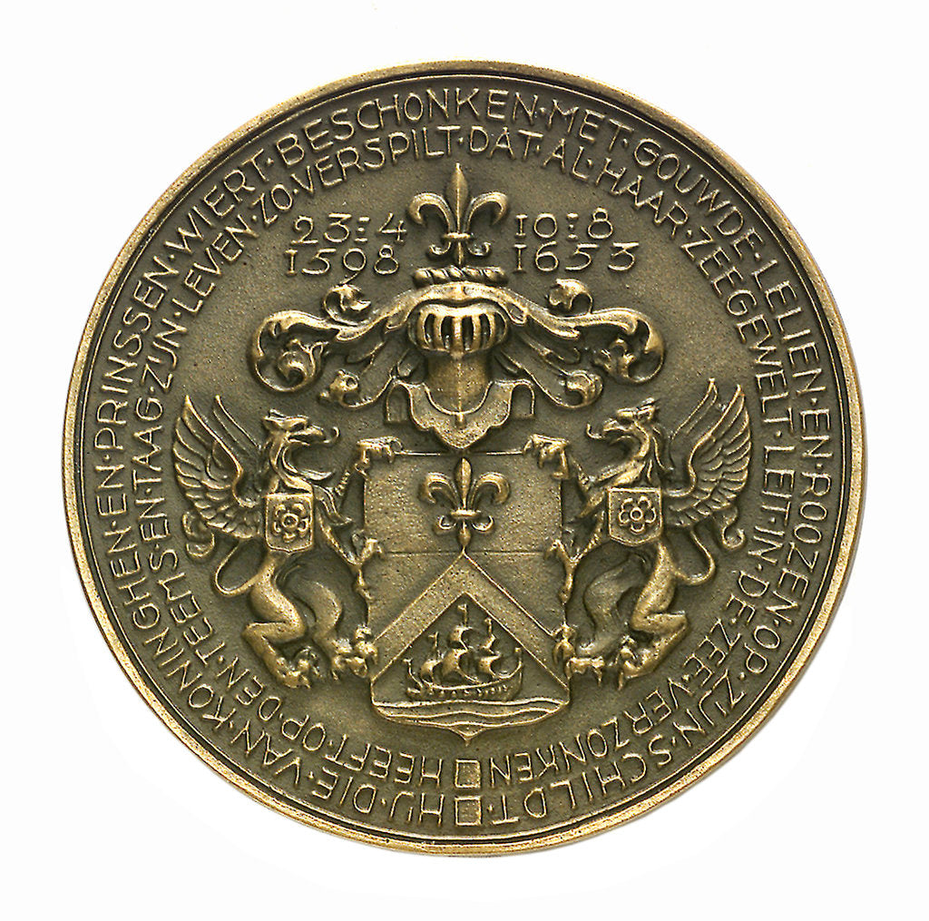 Detail of Medal commemorating Admiral Maarten Harpertsz Tromp  (1597-1653); reverse by J.J. van der Goor