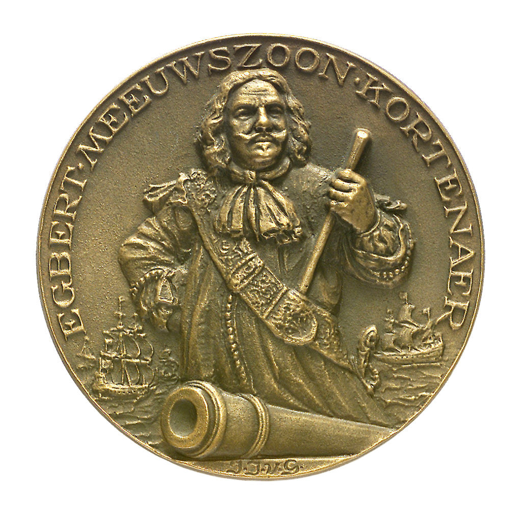 Detail of Medal commemorating Admiral Egbert Meeuwsz Kortenaar (died 1665); obverse by J.J. van der Goor