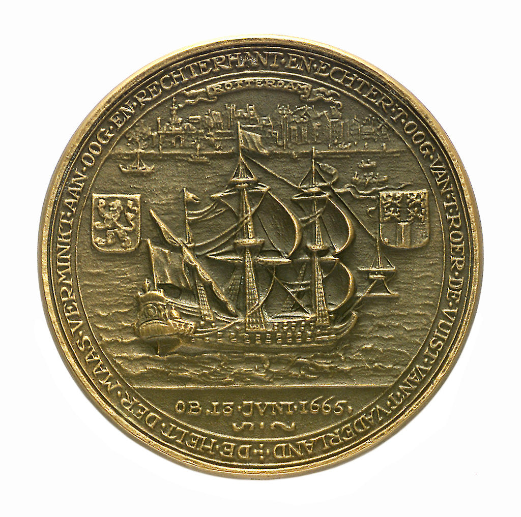 Detail of Medal commemorating Admiral Egbert Meeuwsz Kortenaar (died 1665); reverse by J.J. van der Goor