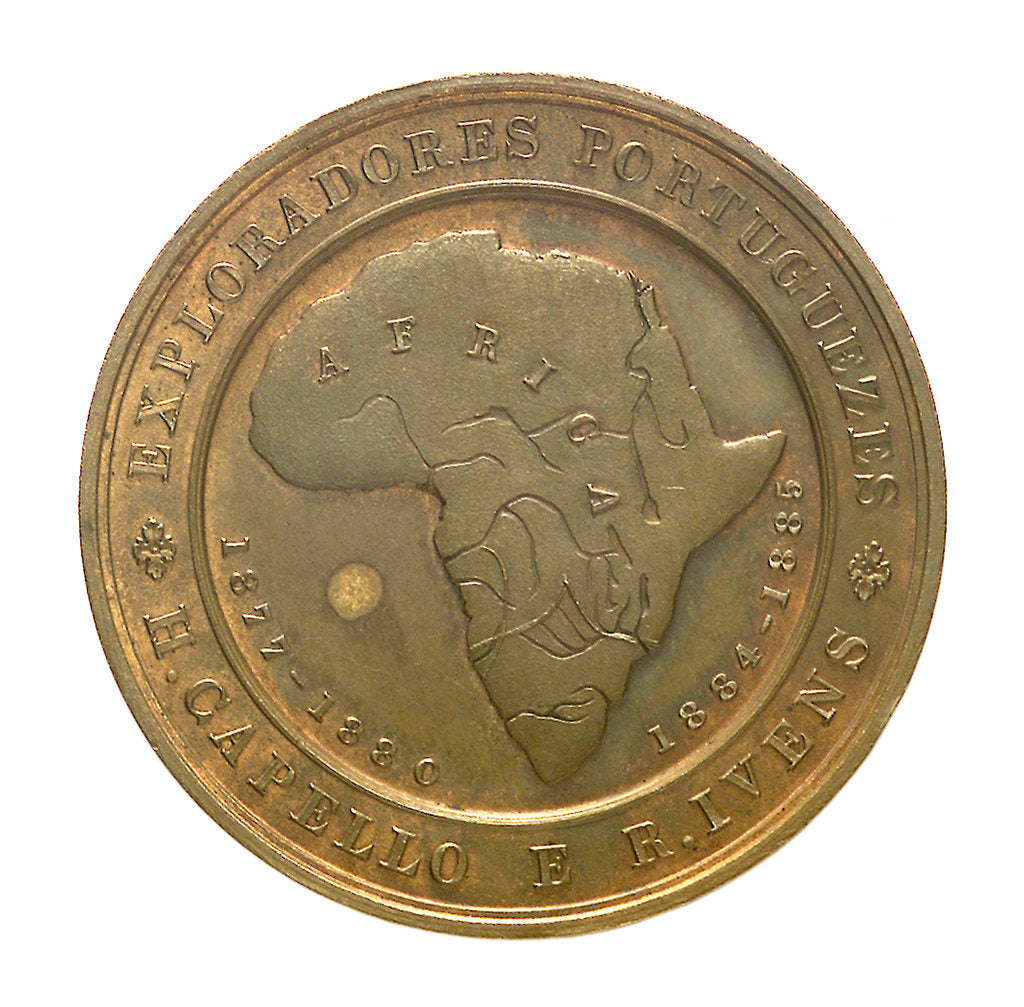 Detail of Medal commemorating H. Capello and R. Iveus, Portuguese Explorers; obverse by unknown