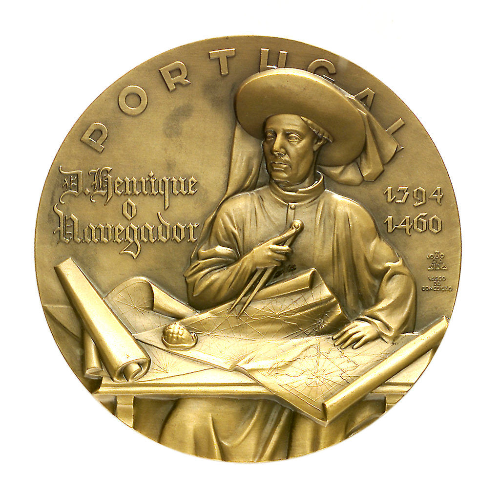 Detail of Medal commemorating the 5th centenary of the death of Henry the Navigator, 1960; obverse by J. da Silva