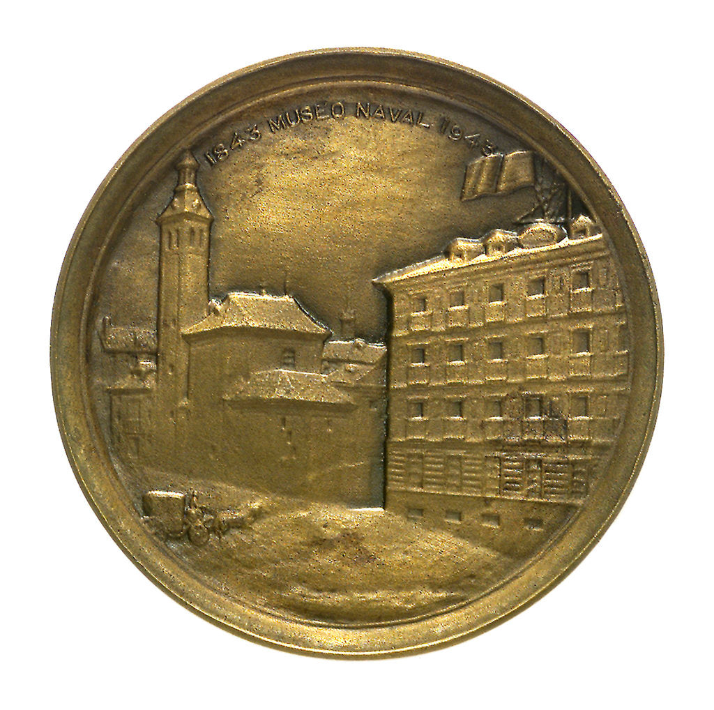 Detail of Token commemorating the National Maritime Exhibition of Cadiz, 1887; reverse by Ortells