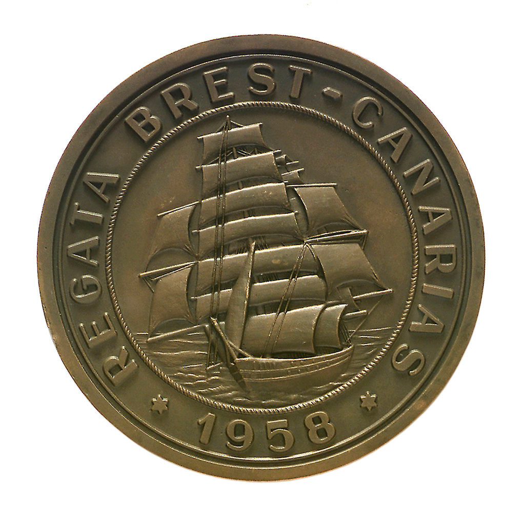 Detail of Medal commemorating the Brest-Canaries race, 1958; obverse by unknown