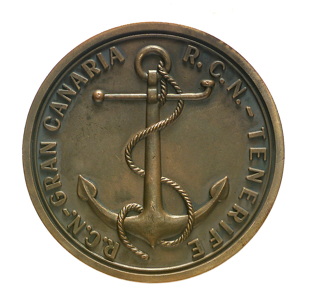 Detail of Medal commemorating the Brest-Canaries race, 1958; reverse by unknown
