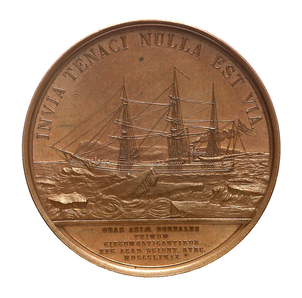 Detail of Medal commemorating the first navigation of the North East Passage, 1879; reverse by Lea Ahlborn