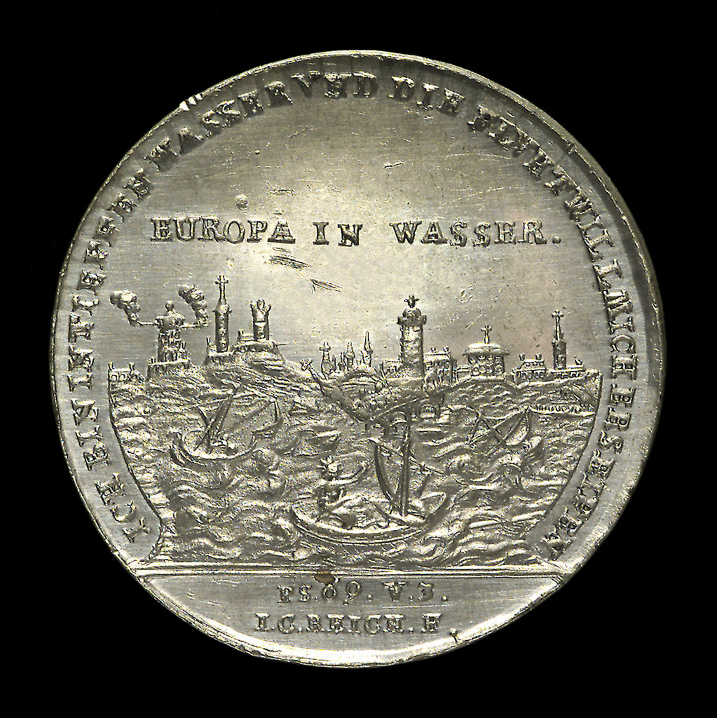 Detail of Medal commemorating the floods in Europe, 1784; obverse by J.C. Reich