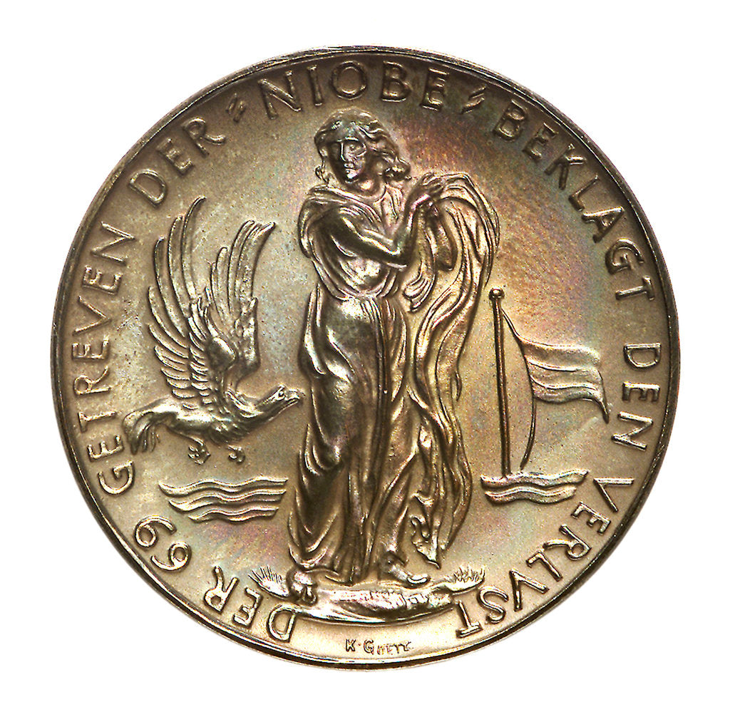Detail of Medal commemorating the loss of the training ship SS 'Niobe', 1932; reverse by Karl Goetz