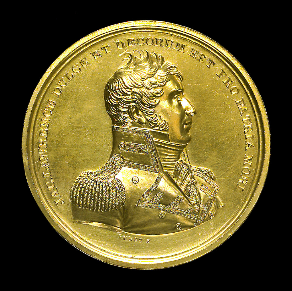 Detail of Medal commemorating the capture of HMS 'Peacock', 1813; obverse by Moritz Furst