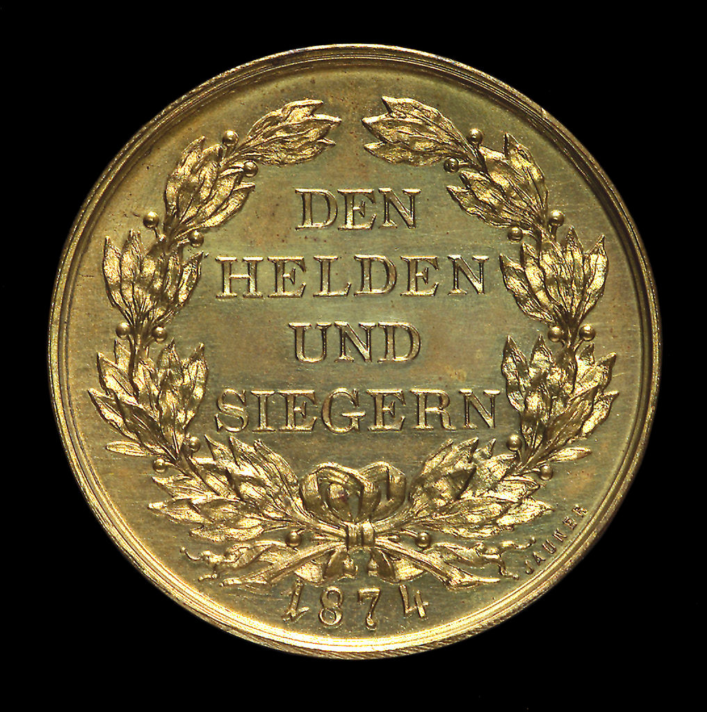 Detail of Medal commemorating Admiral von Tegetthoff and General Gablenz, 1874; reverse by Januer