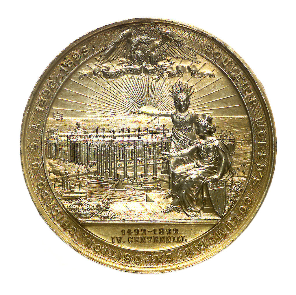 Detail of Medal commemorating the Columbian Exposition, 1892; reverse by M. Mayer