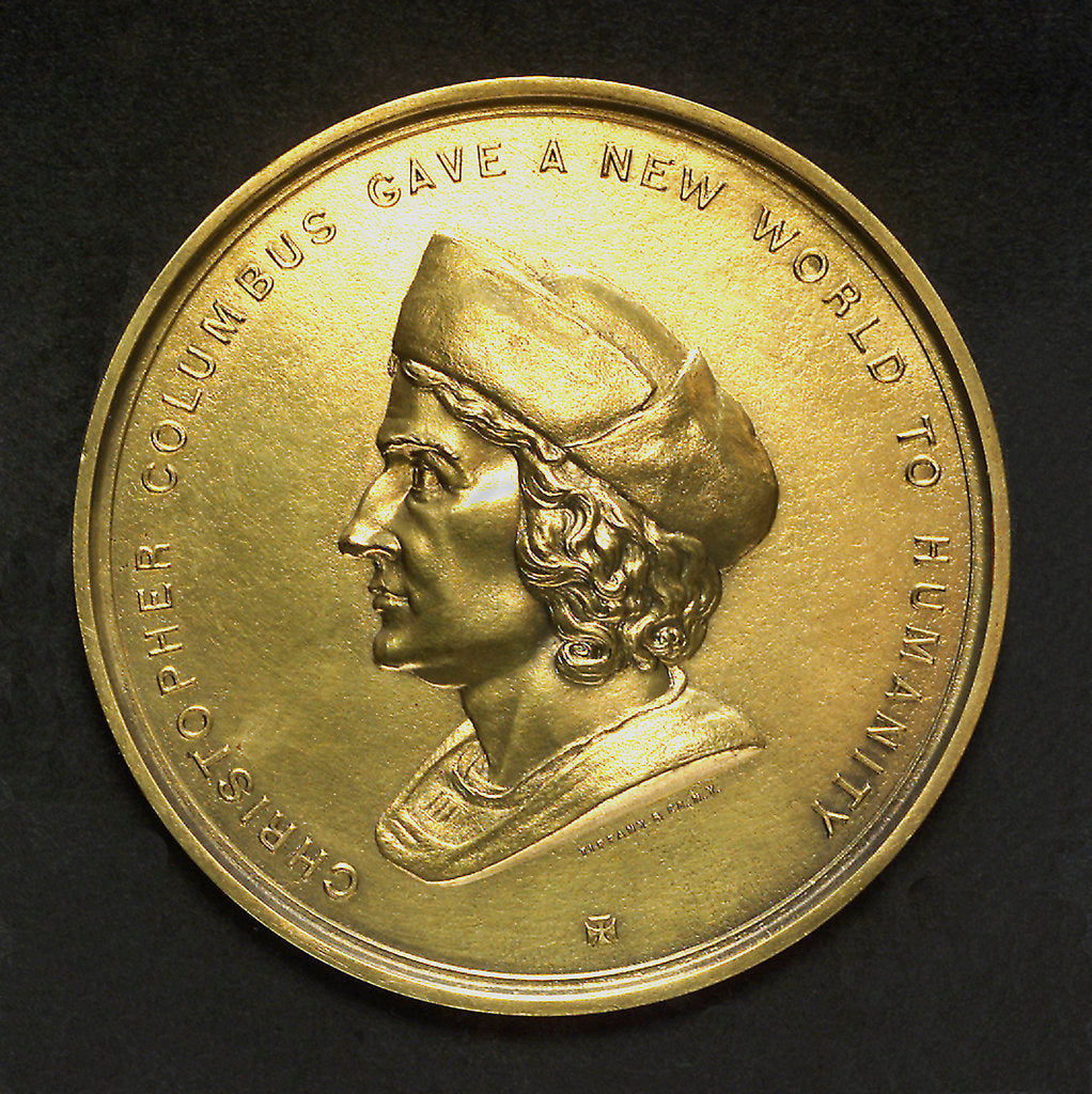 Detail of Medal commemorating the Columbian Exposition, 1892; obverse by Tiffany & Co.