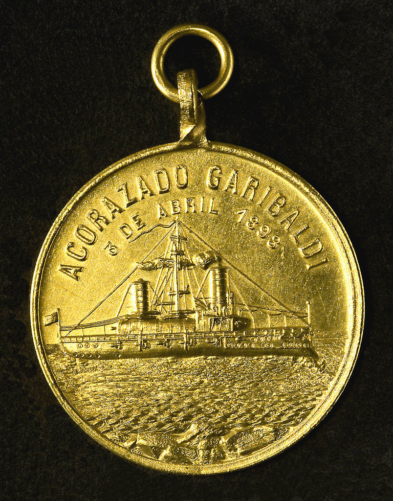 Detail of Medal commemorating the visit of the National Guard to the SS 'Garibaldi', 1898; reverse by B. Orzali & Co.