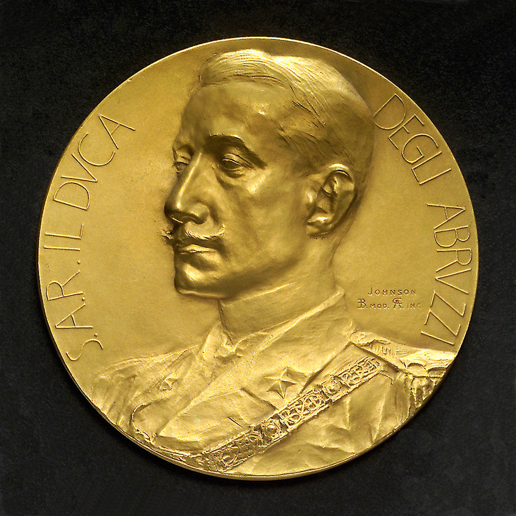Detail of Medal commemorating Duca d'Abruzzi and his North Pole expedition, 1899; obverse by E. Boninsegna