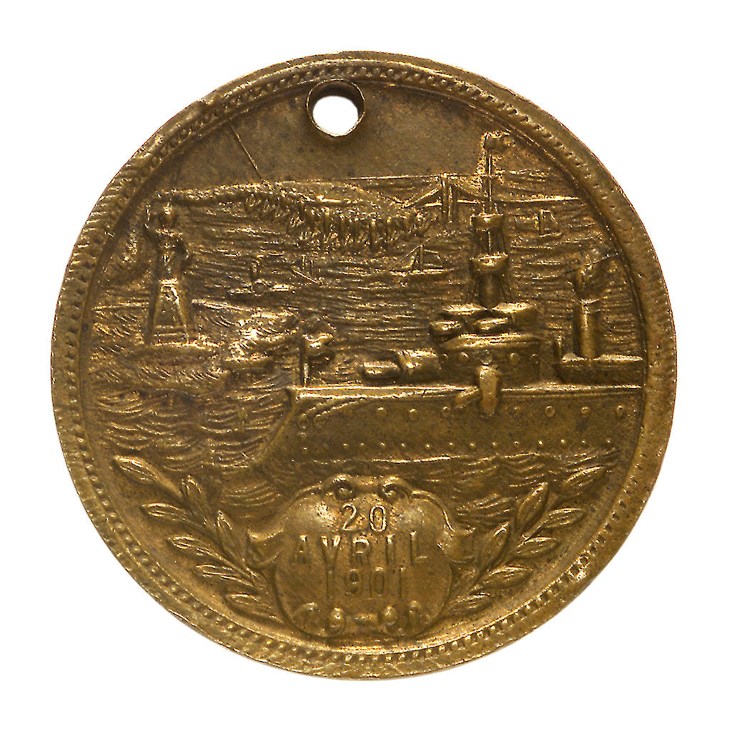 Detail of Medal commemorating the visit of the 'Duguay-Trouin' to New York, 1900; obverse by unknown