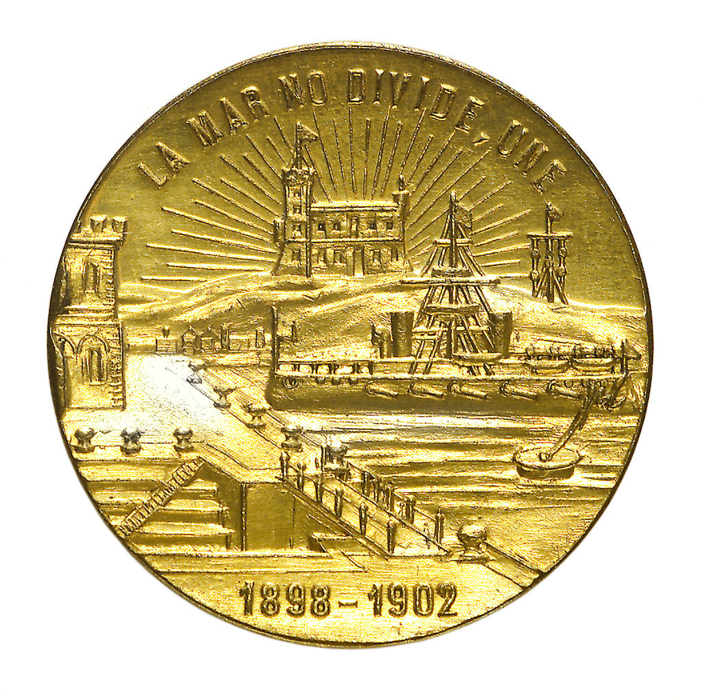 Detail of Medal commemorating the inauguration of the Dock of Carena, Puerto Militar, 1902; reverse by unknown