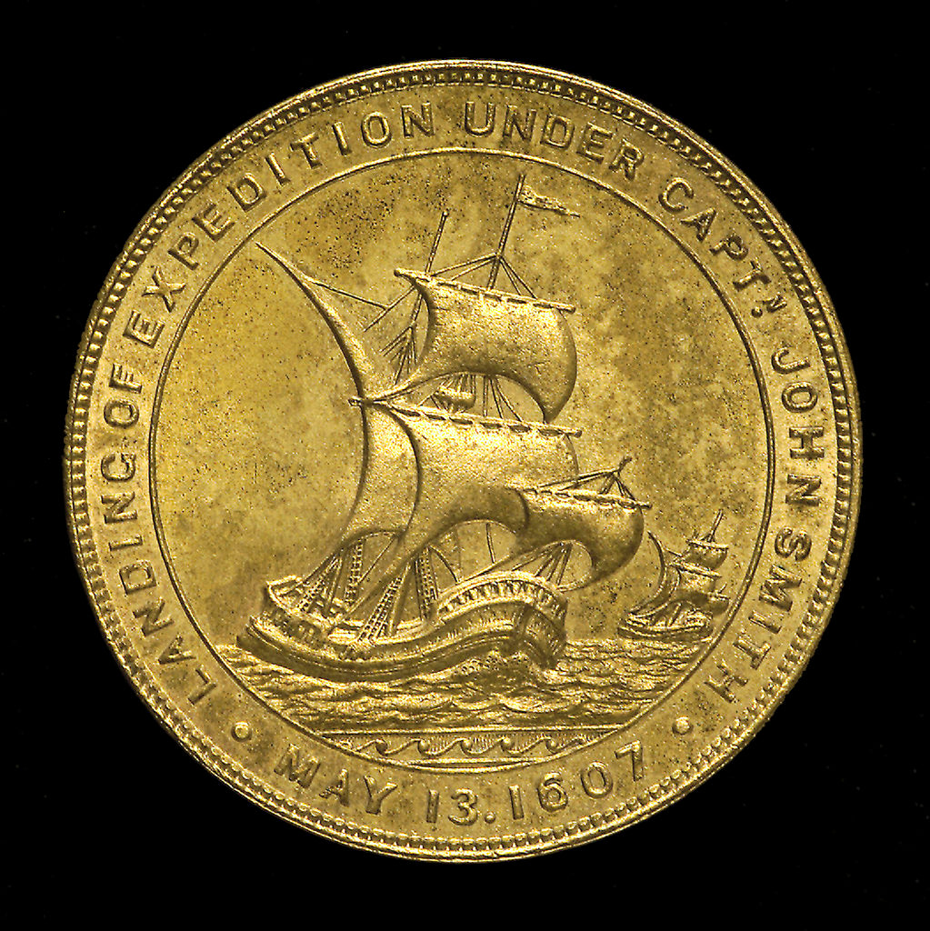 Detail of Medal commemorating the tercentenary of the settlement of Jamestown, 1907; reverse by unknown