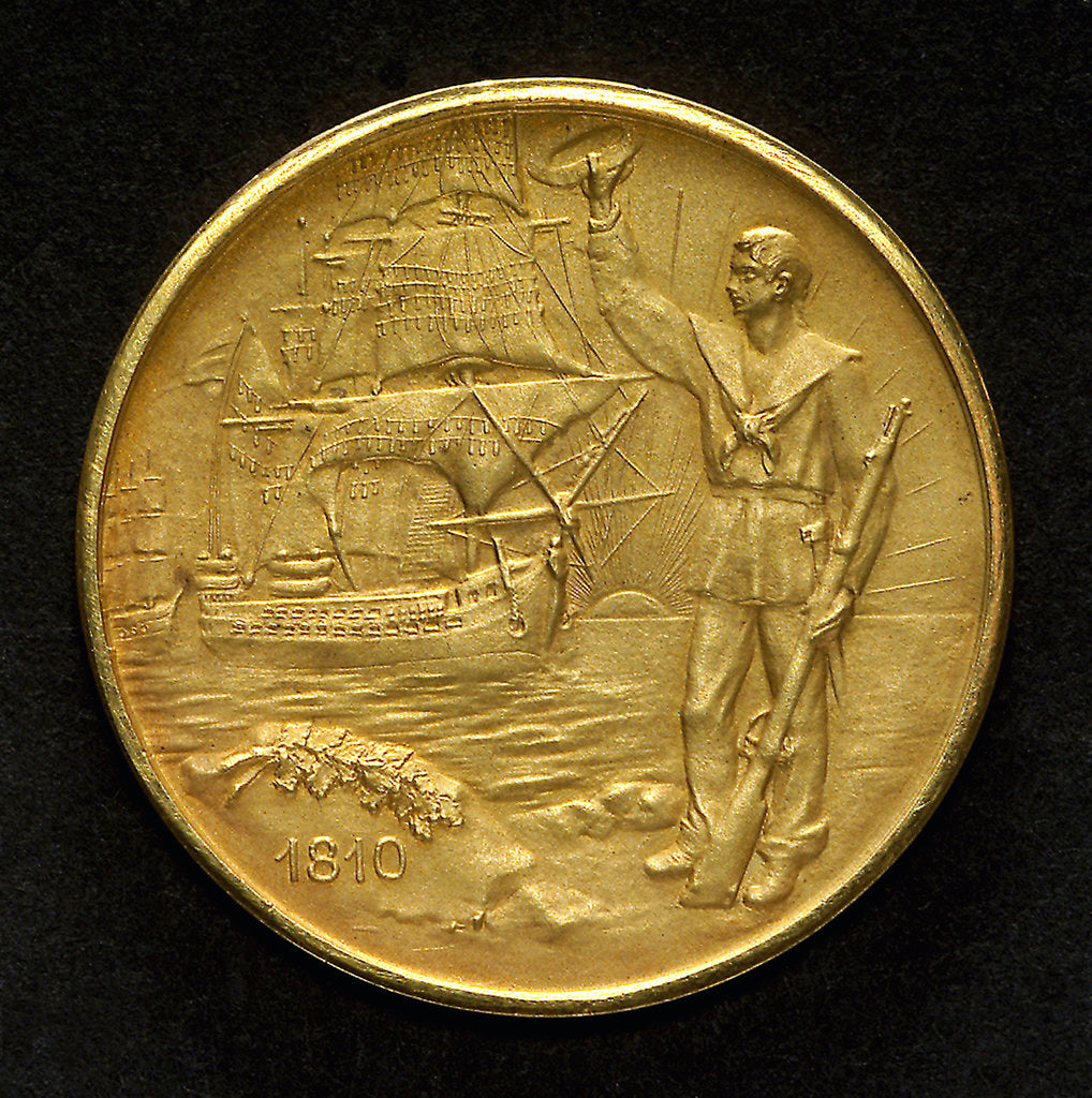 Detail of Medal commemorating the centenary of the Argentine Navy, 1910; reverse by C. Rossi