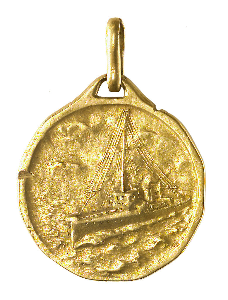 Detail of Medal commemorating the Royal torpedo boat service; obverse by A. Santi