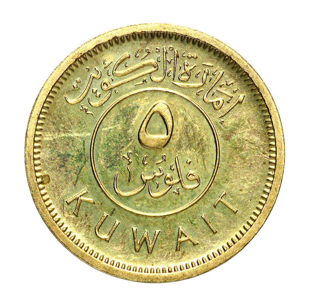 Detail of 5 fils coin; reverse by Royal Mint