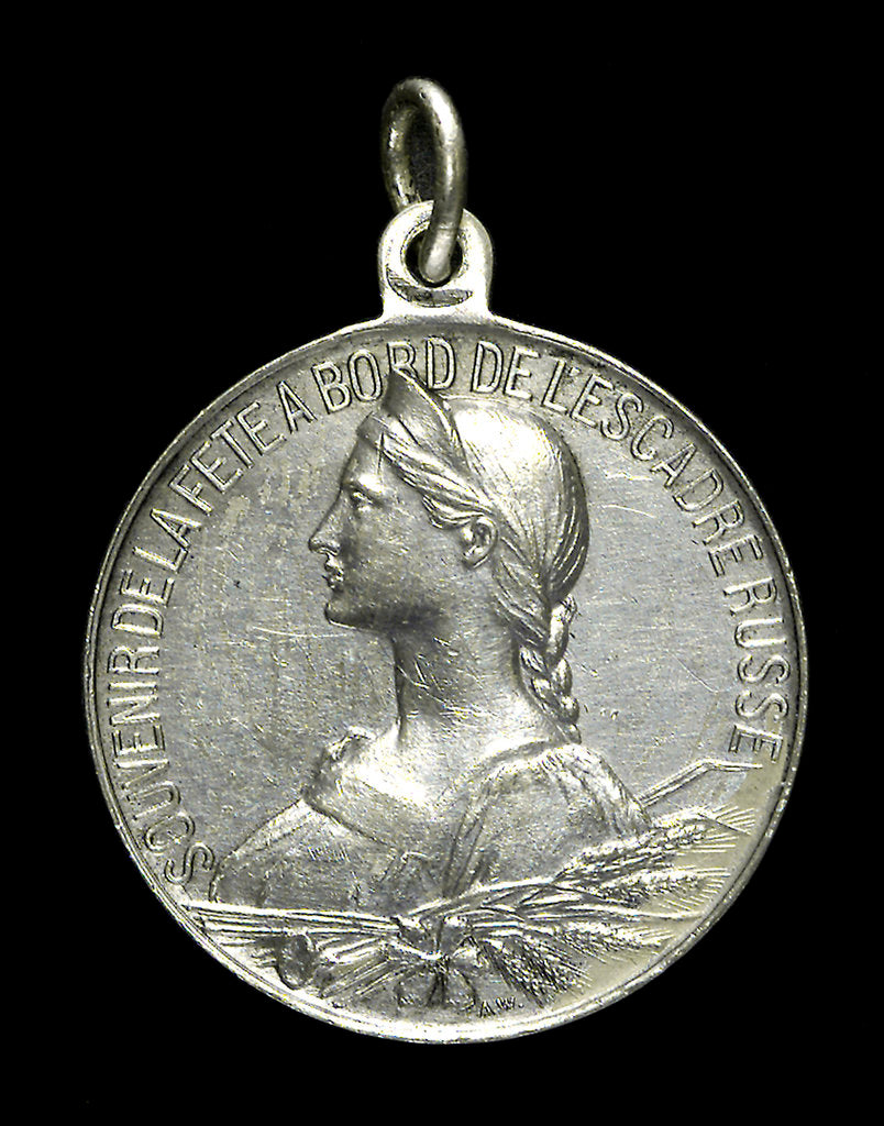 Detail of Medal commemorating the visit of the Russian fleet to Toulon, 1893; obverse by A.W.