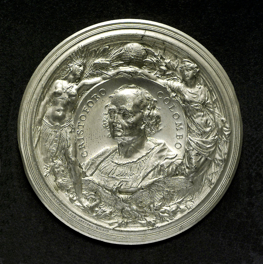 Detail of Medal commemorating the fourth centenary of the discovery of America, 1892; obverse by L. Pogliaghi