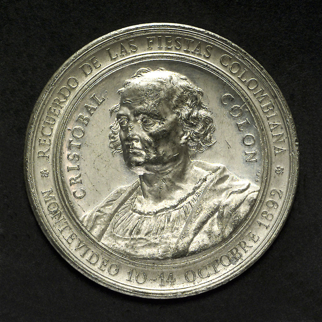 Detail of Medal commemorating the fourth centenary of the discovery of America, 1892; obverse by L. Pogliaghi