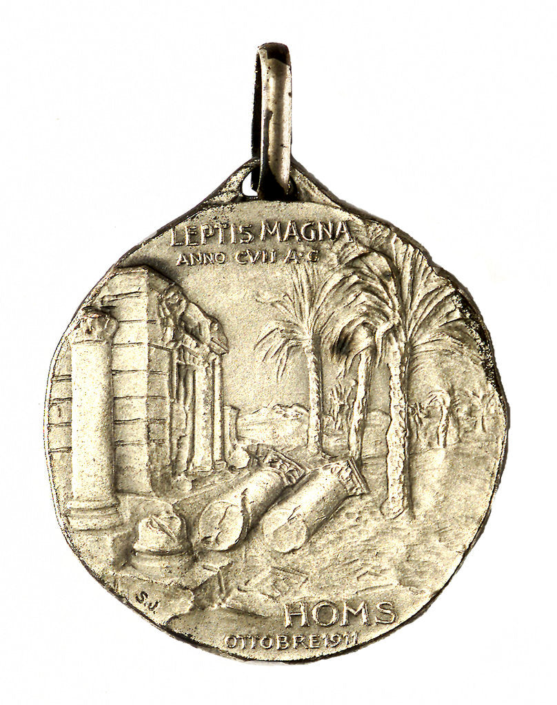 Detail of Medal commemorating the landing at Homs, 1911; reverse by Stefano Johnson